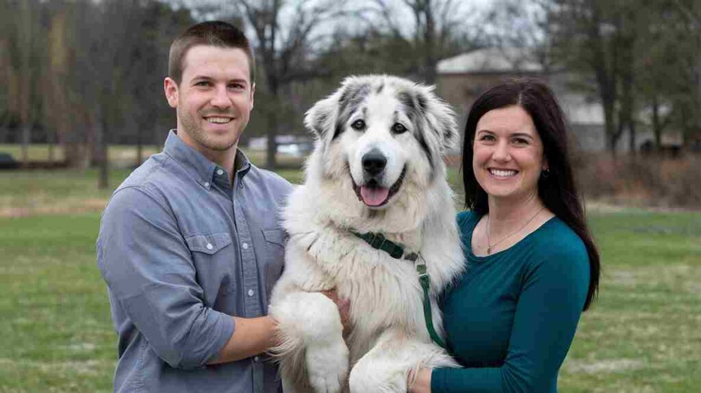 A photo of CEO Greatpyrenees Love with a cute dog