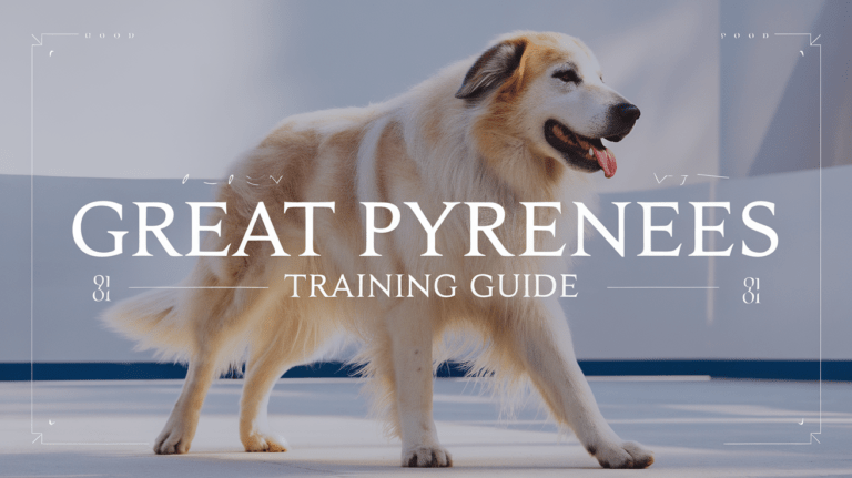 Book cover showing Great Pyrenees dog with training guide title text